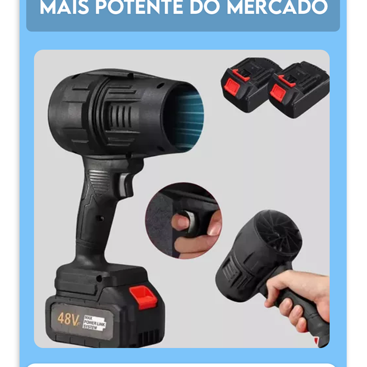 TurboSopla™ – Soprador Portátil para Limpeza Rápida + 2 Batería EXTRA GRATIS