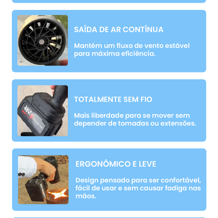 TurboSopla™ – Soprador Portátil para Limpeza Rápida + 2 Batería EXTRA GRATIS